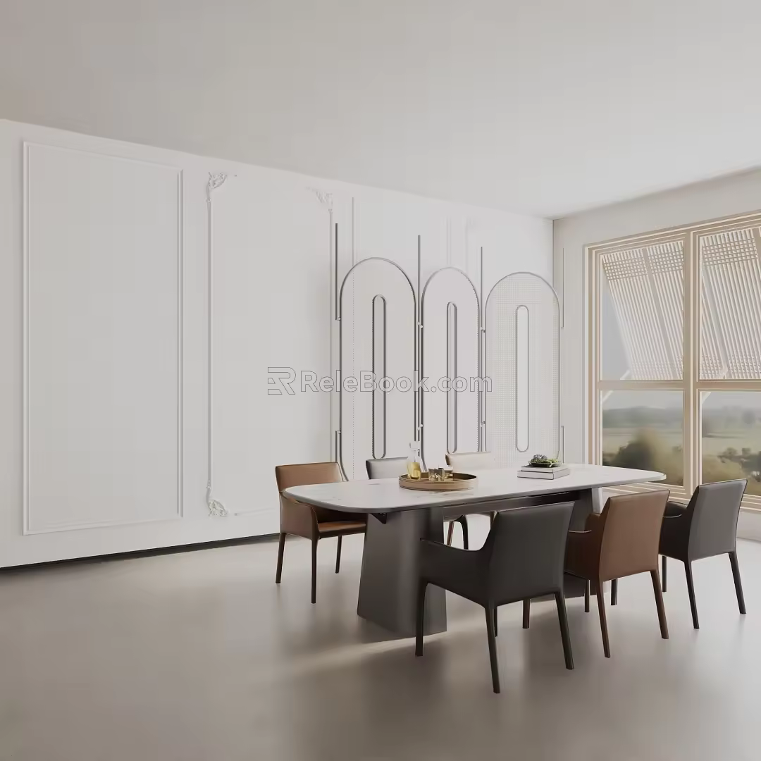 Modern table combination 3d model