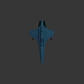 Blue Jet Fighter Aircraft Model With Streamlined Design Cockpit And Wings