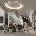 Modern Loft Living Room With Double Height Space And Minimalist Design