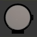Black Telephoto Lens With Adjustment Ring And Front Lens Element On Gray Gradient Background