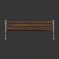 Outdoor Bench with Wooden Slats Metal Armrests and Carved Vintage Design for Garden