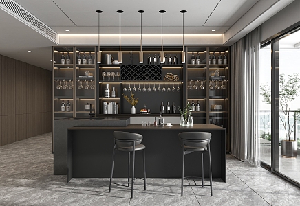 Light Luxury Wine Tasting Area Wine Tasting Room 3d model