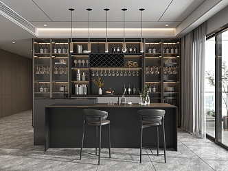 Light Luxury Wine Tasting Area Wine Tasting Room 3d model