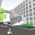 Modern Office Building Design Featuring Green Roof Courtyard And Glass Windows
