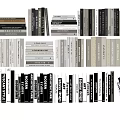 Assorted Books And Magazines Stacked Upright With Minimalist Covers Neutral Tones
