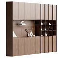 Middle Style Wine Cabinet Sideboard 3d model