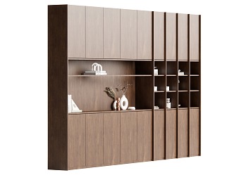 Middle Style Wine Cabinet Sideboard 3d model