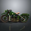 Vintage Green Motorcycle With Orange Seat Star Emblem And Retro Design
