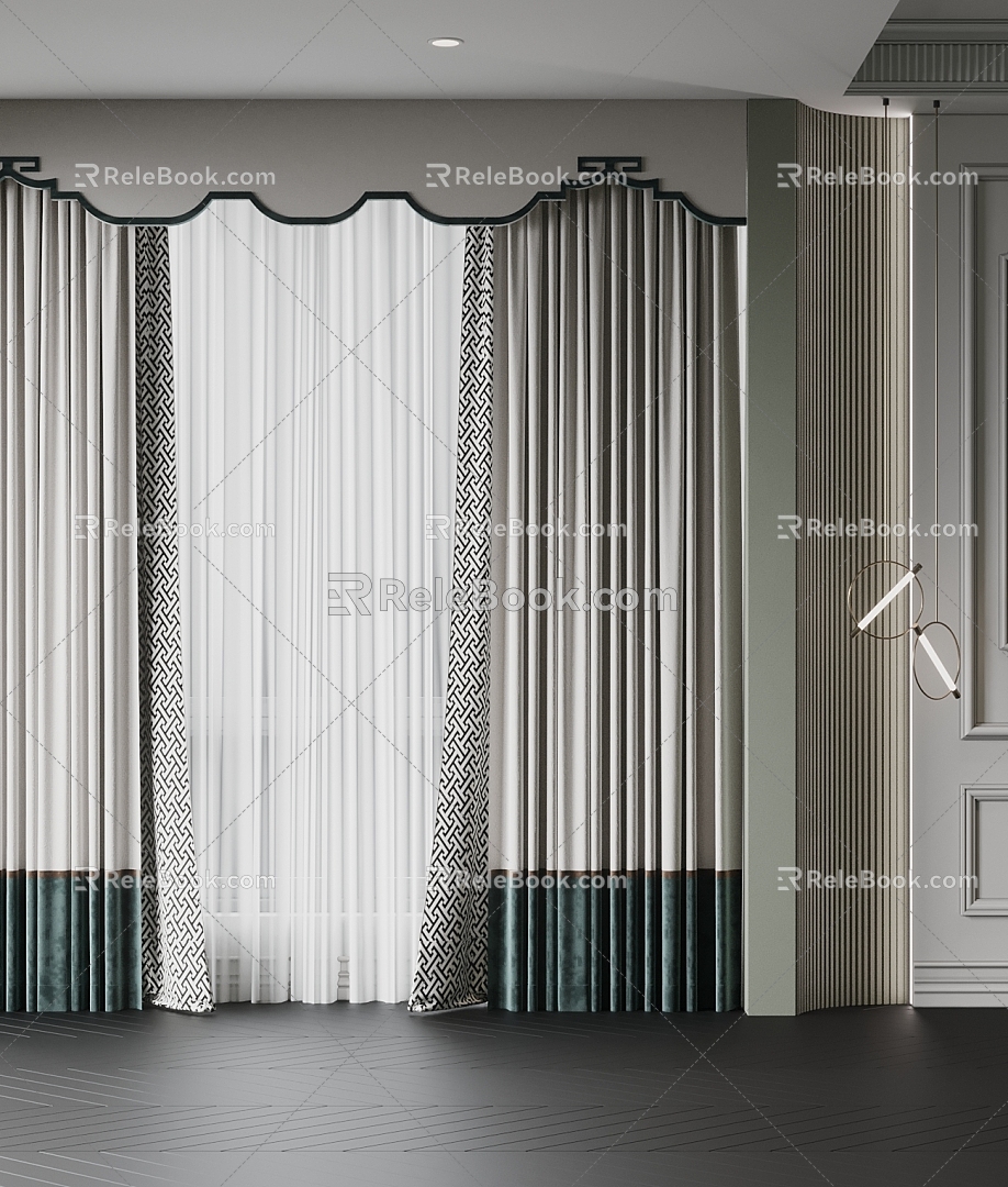 New Chinese Curtain 3d model