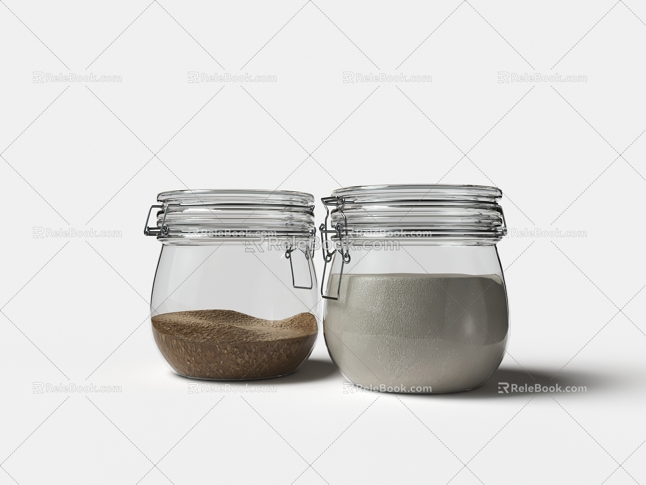 Modern Glass Jar Seasonal Jar Sealed Jar Salt Jar Sugar Jar 3d model