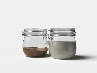 Modern Glass Jar Seasonal Jar Sealed Jar Salt Jar Sugar Jar 3d model