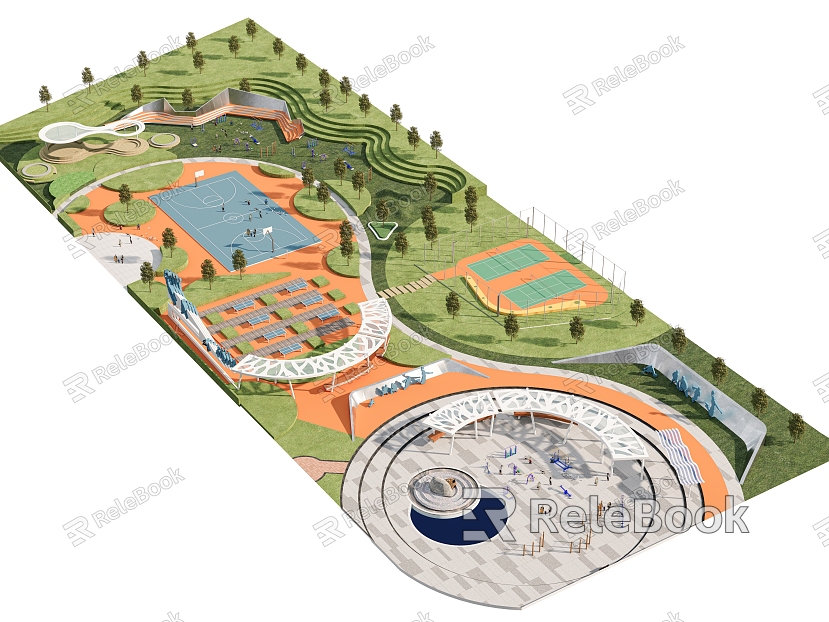 Pocket Park Linear Park Children's Park People's Activity Site Landscape Park Municipal Park model