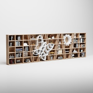 Modern bookcase 3d model