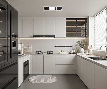 Modern Kitchen Cabinet Hanging Cabinet Kitchen Supplies Range Hood 3d model