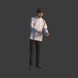 Male chef cook 3d model