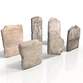 Ancient Stone Carvings On Multiple Tablets With Historical Inscriptions And Textured Surfaces