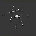 Game Movie Character Astronaut In Spacesuit Floating Amid Hanging Cylindrical Objects On Gray Background