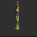 Electronic Electrical Communication Tower with Red and Yellow Metal Frame Structure