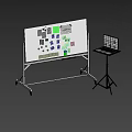 Creative Planning Whiteboard With Musical Instruments Art Supplies Notes Images And Laptop Stand