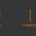 Metal Structural Frame Components In Orange And Brown With Geometric Shapes