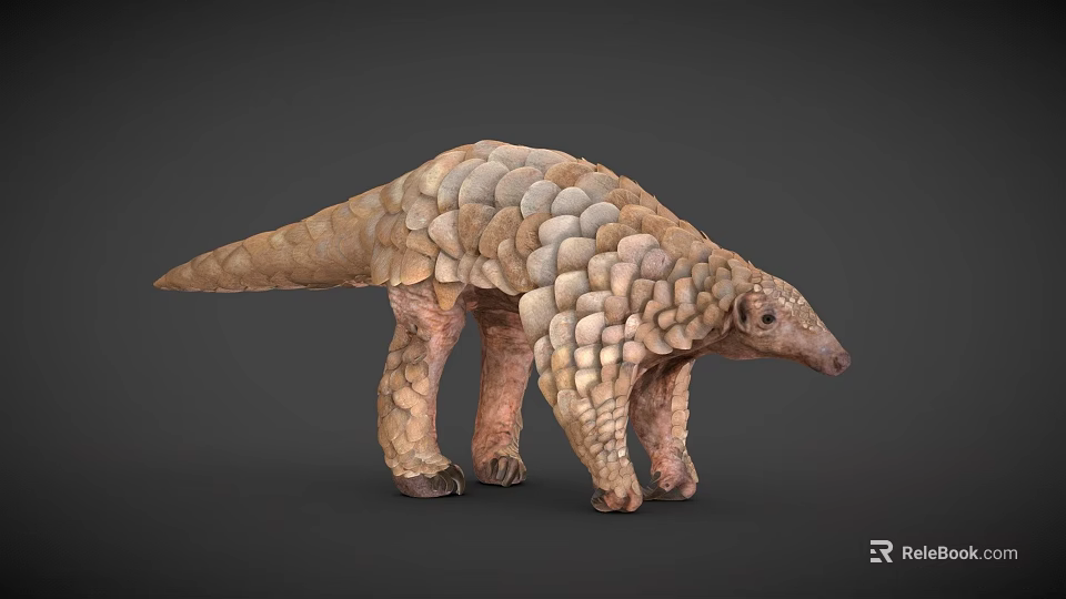 Realistic Reptile With Scaly Armor 3D Rendered Model In Natural Pose 3d model 