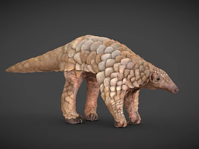 Realistic Reptile With Scaly Armor 3D Rendered Model In Natural Pose 3d model