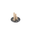 Multiple Candle Lamps with Natural Melted Texture on Black Decorative Tray