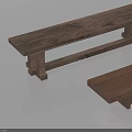 Walnut Wood Benches with Simple Design and Sturdy Structure for Home Seating