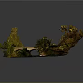 Detailed Miniature Model Scene Featuring Green Vegetation Brown Terrain White Path And Small Structures