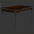 Sturdy Wooden Rectangular Table With Simple Design And Elegant Legs Perfect For Home Use