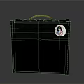Portable Black Electronic Speaker With Brown Handle Mesh Design And Sticker