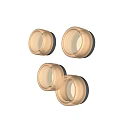 Four Round Illuminated Wall Lights With Modern Design On White Wall 3d model
