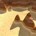 Realistic 3D Terrain Model With Canyon Structure And Layered Rock Formations 3d model