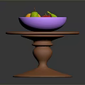Fresh Colorful Fruits Placed in Pink Bowl on Brown Round Table