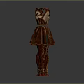 Brown Fashion Outfit Design With Sleeveless Top Short Skirt And Long Boots