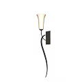 Elegant Wall Lamp with Glass Shade and Metal Bracket Emitting Warm Light on Wall