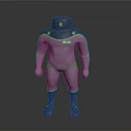 Silver Metallic Humanoid Robot Character 3D Model With Streamlined Body And Black Boots