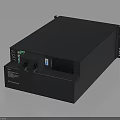 Black Electronic Device With Functional Panel Control Knob Indicator Light And Ventilation Holes