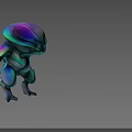 Vibrant Blue Purple Gradient Mythical Game Fantasy Creature Character 3d model