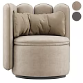 Modern Single Sofa With Dark Gray Leather Upholstery And Comfortable Armrest 3d model