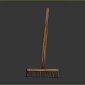 Handcrafted Wooden Broom With Long Handle And Natural Bristles Design