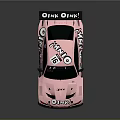 Pink Modified Race Car With FROSTIC ONYX Stickers Number 16 And Rear Wing