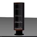Modern Freestanding Wine Cabinet With Multi tiered Metal Racks And Dark Wood Base