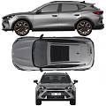 Gray SUV Car With Orange Wheels Sporty Front Grille And Stylish Rear Lights