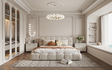 Cream Bedroom French Bedroom 3d model