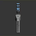 Futuristic Sci Fi Weapon 3D Model With Blue Accents And White Gray Body