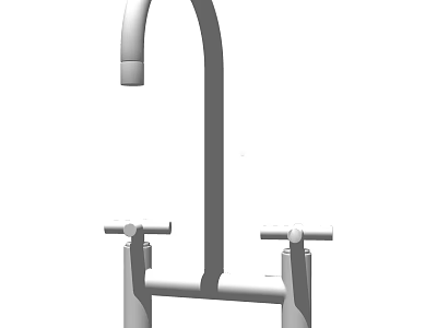 Double Handle Bridge Faucet With Stainless Steel Design For Modern Kitchen Use 3d model