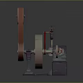 Mechanical Industrial Equipment Featuring Red Wheels Belt Drive And Metal Frame