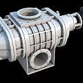 Industrial Rotary Vacuum Pump Featuring Electric Motor Cast Iron Housing And Flange Ports