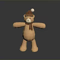 Stuffed Bear Plush Toy with Brown Hat White Pom Pom and Brown Scarf for Kids